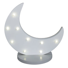 NoJo Moon Shaped Lighted Nursery Decor, White/Grey