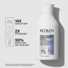 Redken Shampoo, Bonding Shampoo for Damaged Hair Repair, Acidic Bonding Concentrate, Sulfate Free, pH Balanced Shampoo, Hair Care Treatment, For All Hair Types, 300 ML