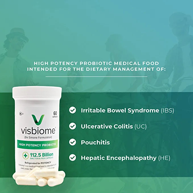 Visbiome - High Potency Probiotics, 112.5 Billion CFU Live Bacteria, 60 Capsules