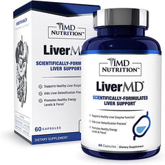 1MD Nutrition LiverMD - Liver Support Supplement - Milk Thistle Liver Supplement for Liver Health - Siliphos Silymarin Milk Thistle Extract - For Liver Support - 60 capsules