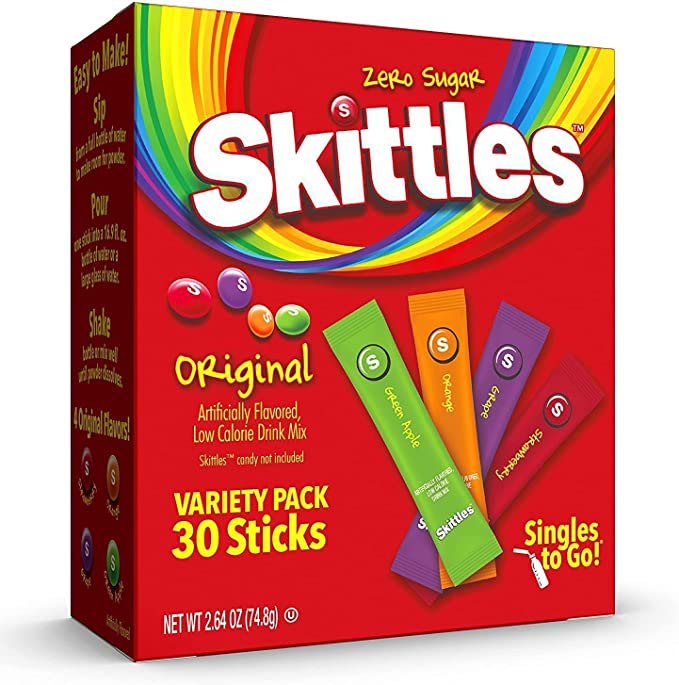Skittles Singles to Go Drink Mix Variety Pack, Sugar Free - 30 Sticks