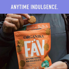 Organika Fav Keto Mini Cookies - Snickerdoodle † 30 G X 12 Sachets