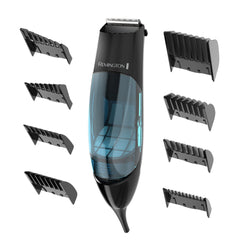 Remington Vacuum Trimmer and Hair Clipper, 18-Piece Vacuum Haircut Kit, Easy Cleanup, HKVAC2000B