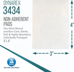 Dynarex Non-Adherent Pads-Sterile, Individually Packaged, Non-Stick Wound and Burn Care, Soft & Highly Absorbent, 3” x 4”, 1 Box of 100 Non-Adherent Pads-Sterile