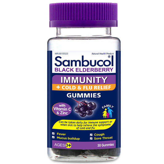 Sambucol Black Elderberry Immunity Gummies | Immune Support & Antioxidant | Quickly Relieves Cold & Flu Symptoms | Ideal for Families | Gluten Free | 30 Gummies