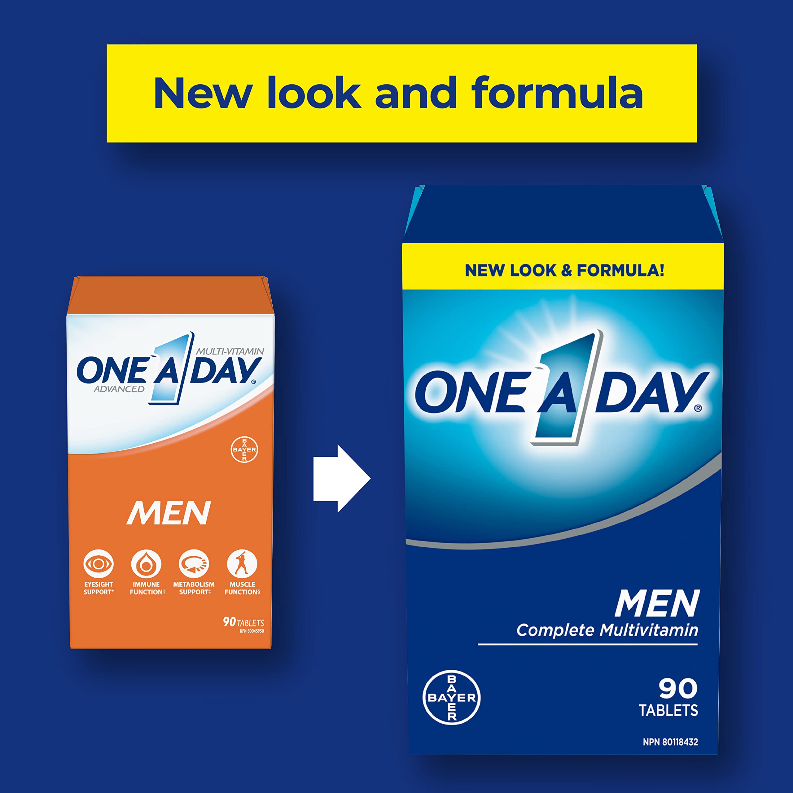 One A Day Multivitamin for Men - Daily Vitamins For Men - Men's Multivitamin With Vitamin A, Vitamin C, Vitamin D and Zinc for Immune Support, Vitamin E, B12, Magnesium, Lycopene Calcium, 90 tablets