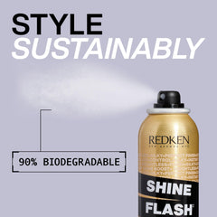 Redken Hair Spray, Shine Flash Glass-Like Shine Spray, For All Hair Types, With Vitamin B5 & Camelina Oil Instantly Adds Shine, Citrus Fragrance, 150 ML