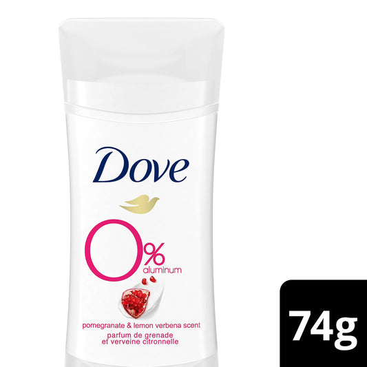 Dove 0% Aluminum Deodorant Stick Non-irritating Deodorant for Underarm Care Pomegranate and Lemon Verbena Kindest Aluminum free Deodorant 2.6 oz