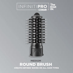 INFINITIPRO BY CONAIR The Knot Dr. Medium Round Brush, Create Defined Waves and Curls on All Hair Types, Compatible with INFINITIPRO BY CONAIR The Knot Dr. Dryer Brushes