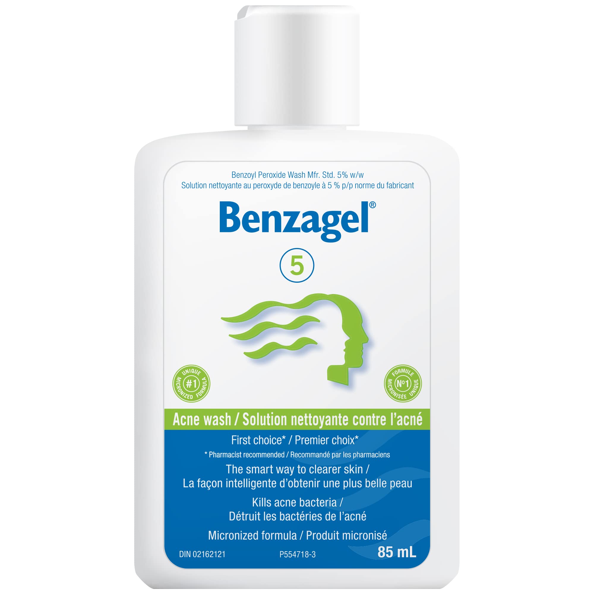 Benzagel 5% Benzoyl Peroxide Acne Wash, 85 Milliliters