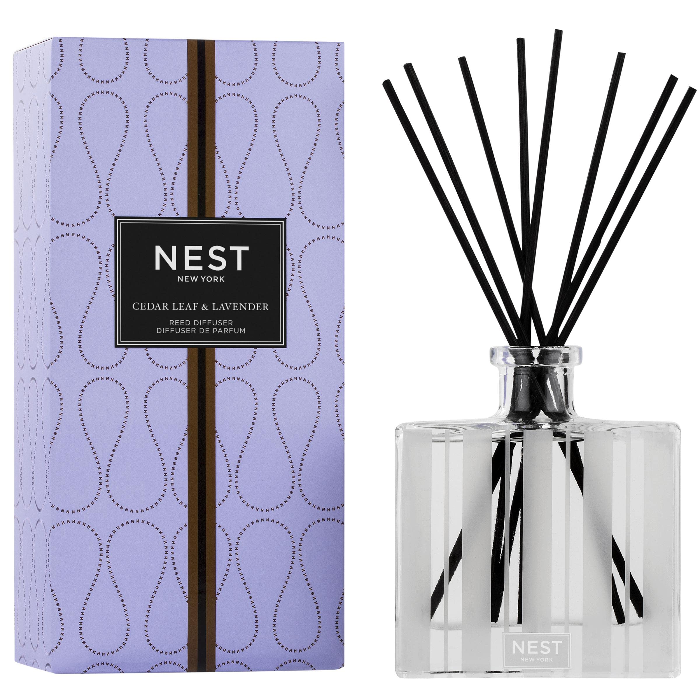 NEST Fragrances Reed Diffuser Cedar Leaf & Lavender, 5.9 Fl Oz