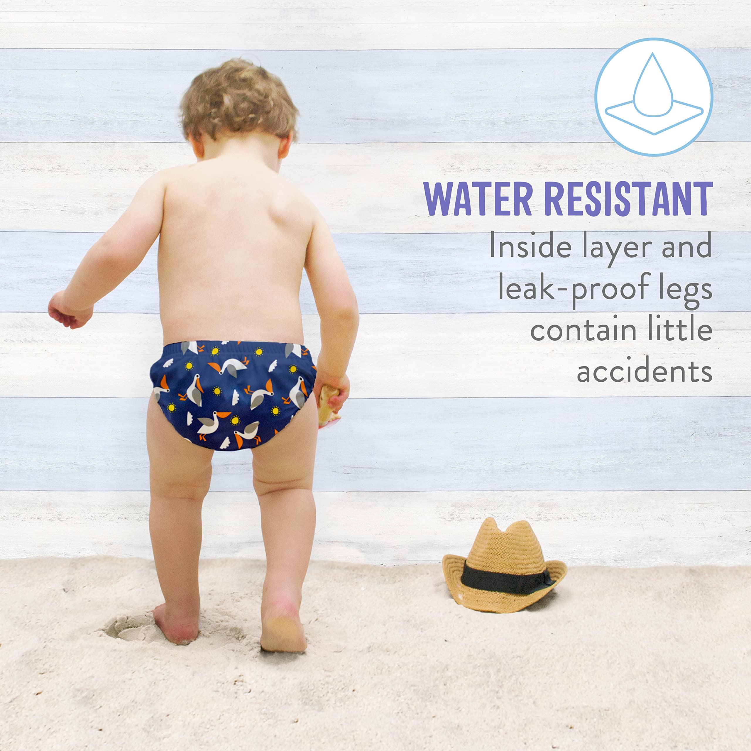 Bambino Mio, reusable swim diaper, whale wharf, medium (6-12 months)