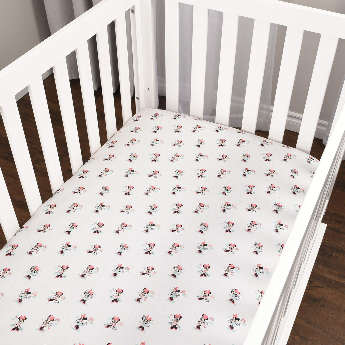 Disney Minnie Mouse, Going Dotty, Printed Fitted Crib Sheet, Minnie