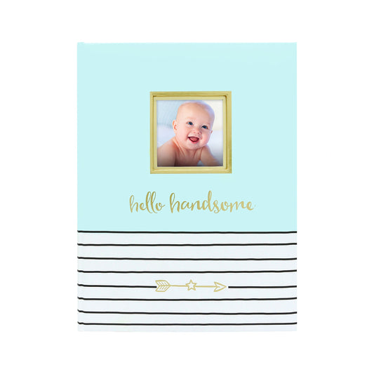 Pearhead Hello Handsome Baby Book, Blue