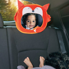 Diono Easy View Fox Character, Baby Car Mirror, Safety Car Seat Mirror for Rear Facing Infant, Fully Adjustable, Wide Crystal Clear View, Shatterproof, Crash Tested