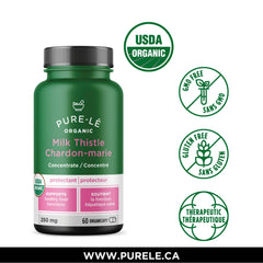 USDA Organic Milk Thistle, 4500mg 30X Concentrate - Strongest. 60 servings Certified Organic Potent Liver Protection & Liver Cleanse. NON-GMO. Easy to Swallow Capsules! - Made in Canada