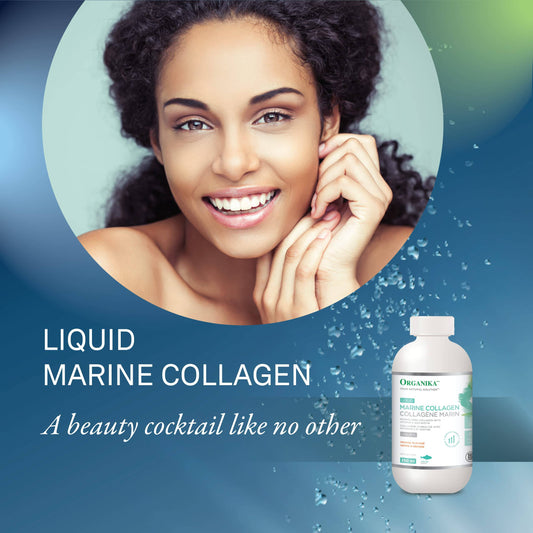 Organika Liquid Marine Collagen - with Added Vitamin C and Biotin - Orange Flavour- 250ml