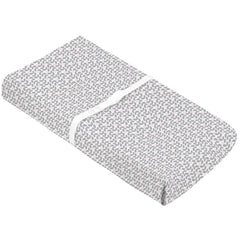 Kushies Baby Contour Change Pad Cover Ultra Soft 100% Cotton Flannel, Made in Canada, Grey Petal