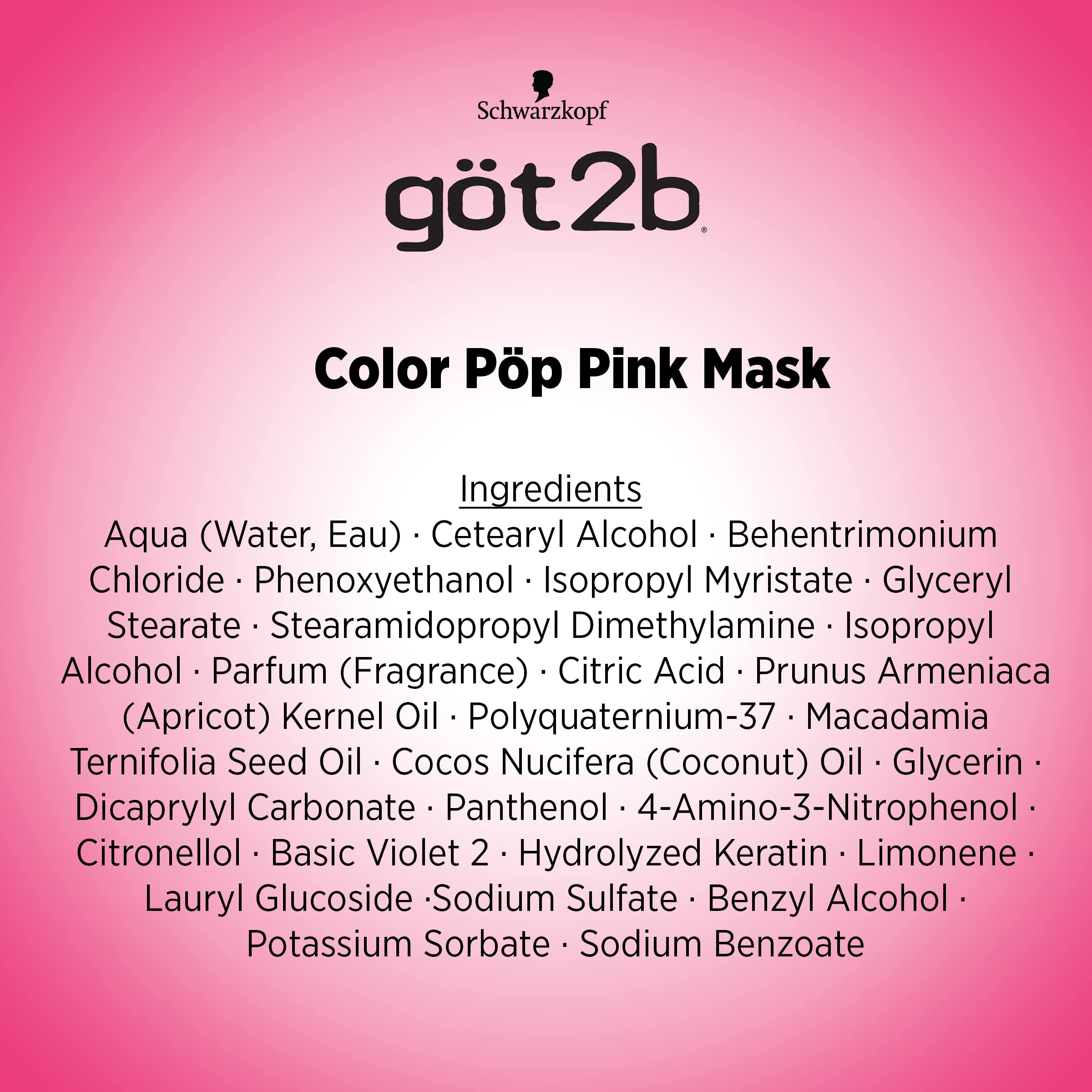 Schwarzkopf Got2b Color Pop Semi Permanent Hair Color, Pink, 150ml