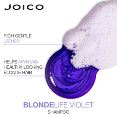 Joico Blonde Life Violet Purple Shampoo, Neutralizes Brassy Tones for Blonde Hair, Strengthen Dry Damaged Hair, with Rosehip Oil and Keratin