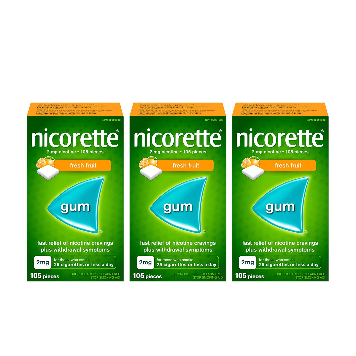 Nicorette Gum, Nicotine 2mg, Fresh Fruit Flavour, Quit Smoking Aid and Smoking Cessation Aid, 315 Count