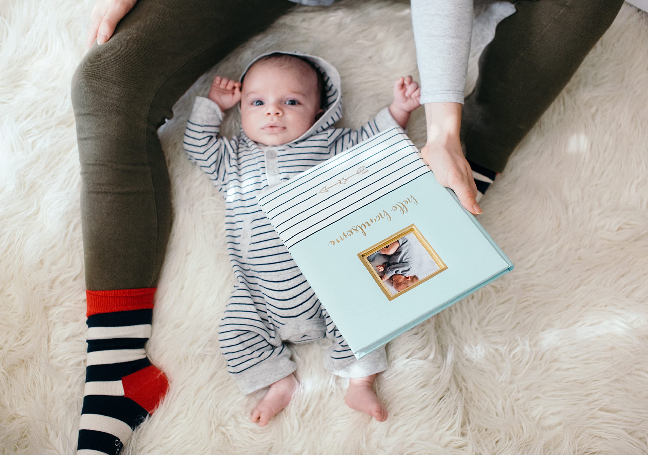 Pearhead Seersucker Baby Book in Pink