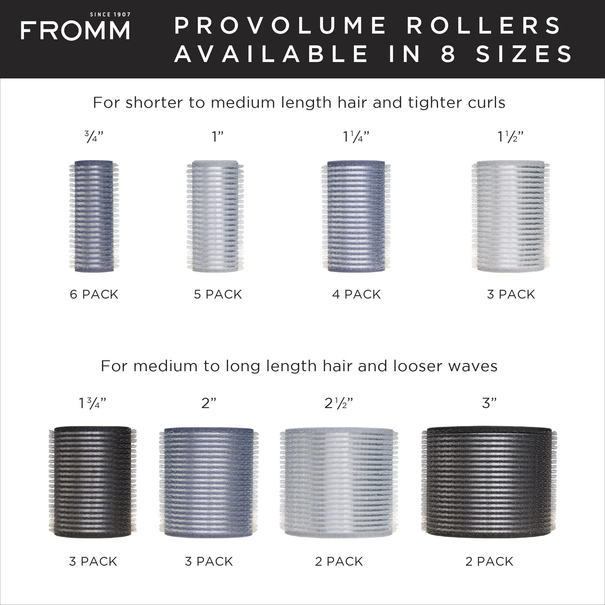 Fromm ProVolume 1.25" Ceramic Ionic Hair Rollers, Pack of 4