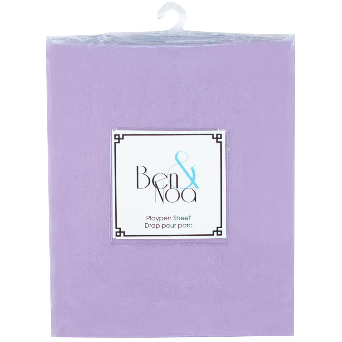 Ben & Noa Pack N Play Playard Sheet, Breathable Jersey Cotton, Made in Canada, Lilac