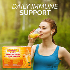 Emergen-C Immune Support Fizzy Drink Mix, A Boost of Vitamins and Minerals, Pomegranate, 30 Sachets