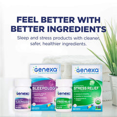 Genexa Stress Relief - 60 Tablets | Certified Organic & Non-GMO, Physician Formulated, Homeopathic | Stress & Fatigue Remedy