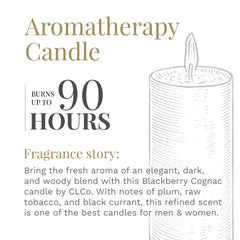 CLCo. by Candle-Lite Company Scented Candles, BlackBerry Cognac Fragrance, One 14 oz. Single Wooden Wick Aromatherapy Candle with 90 Hours of Burn Time, White Color