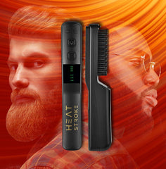 StyleCraft Heat Stroke Cordless Beard & Styling Hot Brush, Cool Touch Tips Anti-Scold, Hair Straightener, Black