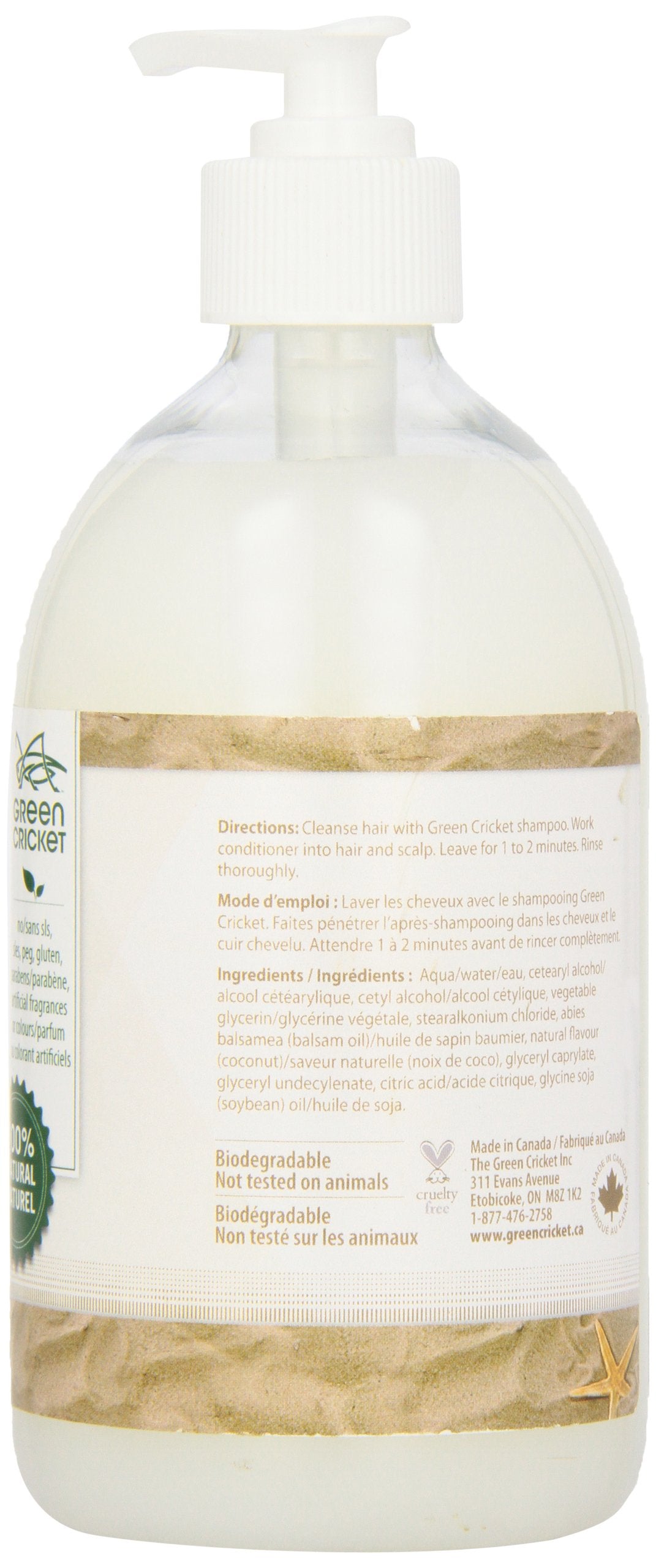Green Cricket 100-Percent Natural Coconut Conditioner 500 ml Bottle
