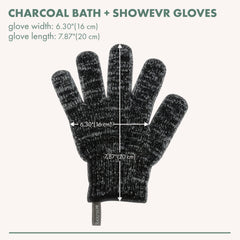 EcoTools Charcoal Infused Bath & Shower Gloves, Cleansing For Whole Body, Self-Tan Prep, Exfoliating, Detoxifying & Purifying, Recycled Netting, Eco-Friendly, 1 Count