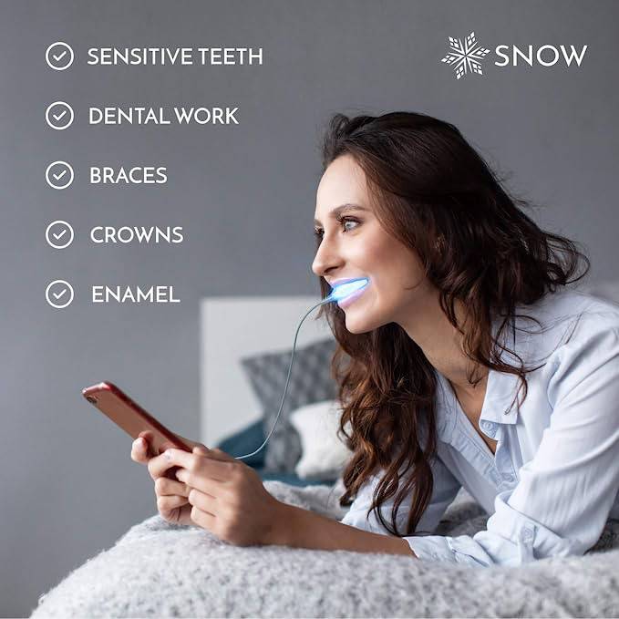 SNOW Teeth Whitening Kit with LED Light, Complete at-Home Whitening System - Zecoya