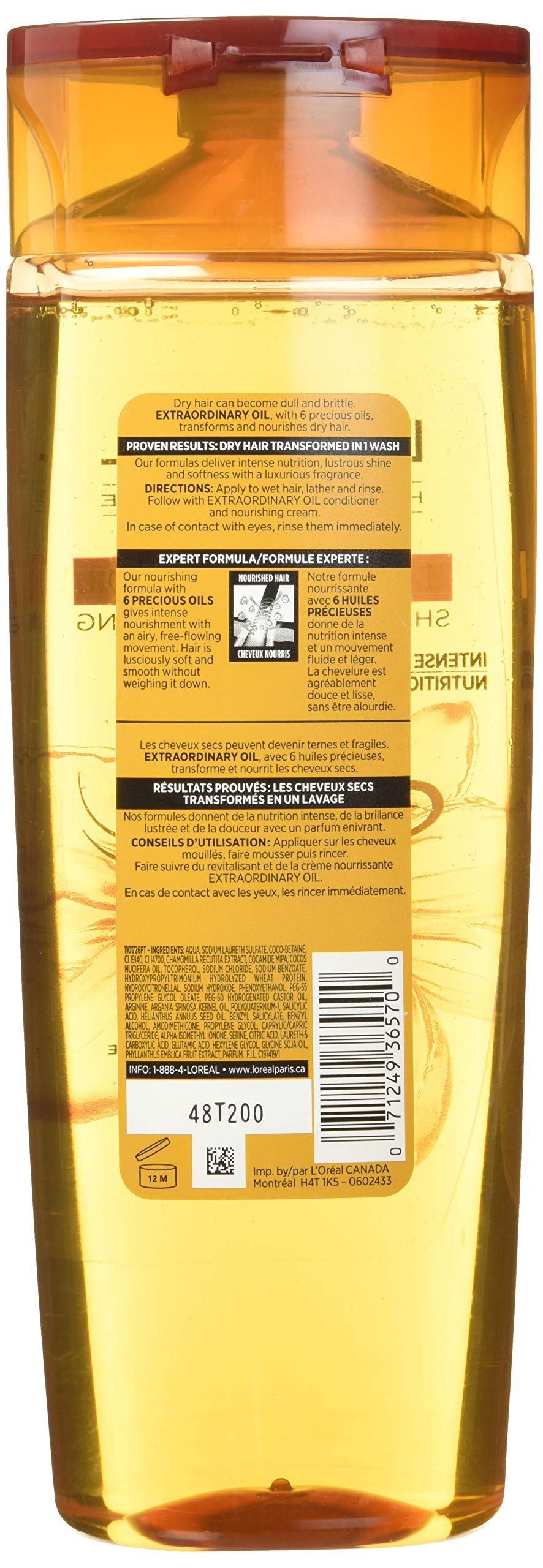 L'Oreal Paris Hair Expertise Extraordinary Oil Shampoo for Dry, Normal and Fine Hair, Packaging May Vary, 591ml