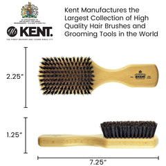Kent K-Og2 Men's Brush, Rectangular Head, Black Bristles, Beechwood, 1 Count