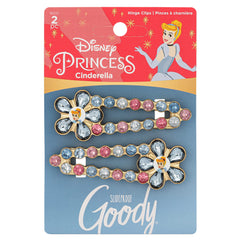 Goody Hinge Jewel Clip - Disney Princess, Cinderella - Slideproof Rhinestone Hair Accessories for Men, Women, Boys & Girls - Style With Ease & Keep Your Hair Secured - All Hair Types
