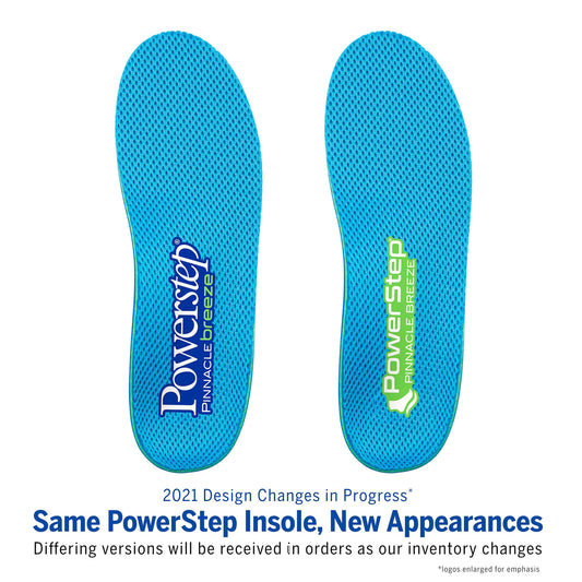 Powerstep Women's Pinnacle Breeze Insole, Blue, Men's 3-3.5 5-5.5