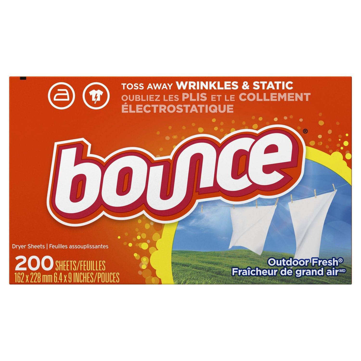 Bounce Fabric Softener Dryer Sheets, Outdoor Fresh - Zecoya