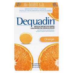 Dequadin Medicated Throat Lozenges - Orange | Provides Antibacterial & Antifungal Relief From Sore Throat & Mouth Sores - Zecoya