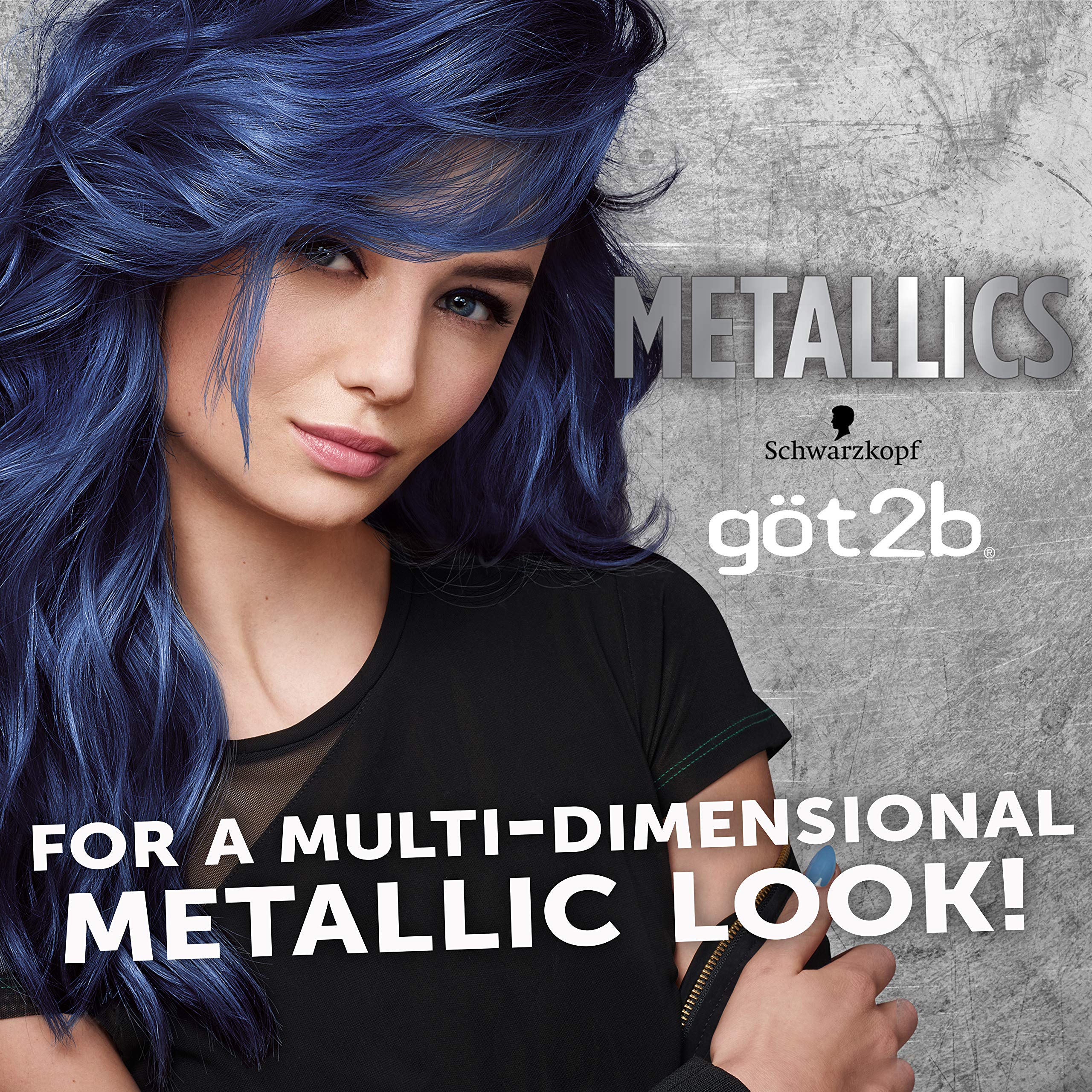 Schwarzkopf Got2b Metallics Permanent Hair Color, Blue Mercury M67, 142.5 Milliliters