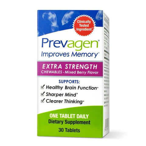 Prevagen Improves Memory - Extra Strength 20mg, 30 Chewables |Mixed Berry| with Apoaequorin & Vitamin D & Prevagen 7-Day Pill Minder | Brain Supplement for Better Brain Health