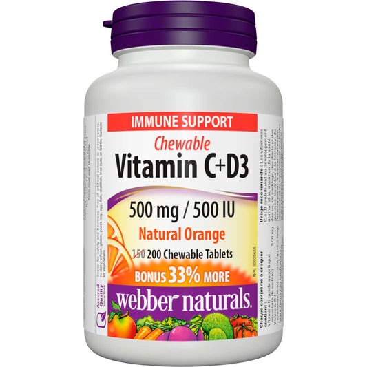 Vitamin C+D3 500 mg / 500 IU Natural Orange