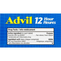 Advil 12 Hour Tablets for Extended Pain Relief, 600 mg Ibuprofen, 16 Count