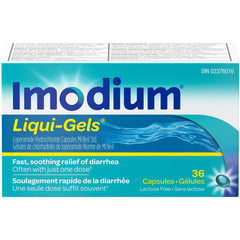 Imodium Diarrhea Relief, Liqui-Gels, 36 Count